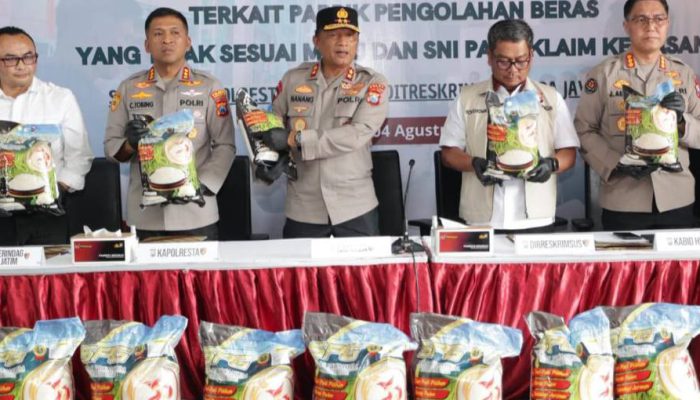 Terbongkar! Praktik Pengoplosan Beras Premium di Sidoarjo, Pelaku Ditangkap Polda Jatim