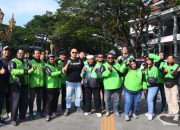 Solidaritas! Driver Gojek Ikut Apel Damai Jaga Kota Malang Kondusif