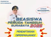 Pemkot Surabaya Perpanjang Pendaftaran Beasiswa Pemuda Tangguh hingga 11 September 2025