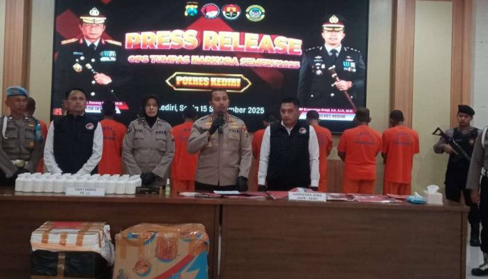 Polres Kediri Ungkap 14 Kasus Narkoba, Sita Hampir 100 Gram Sabu dan 223 Ribu Pil Dobel L