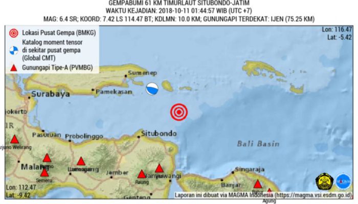 Gempa Magnitudo 6,1 Kembali Guncang Situbondo, Dipicu Aktivitas Sesar Kambing