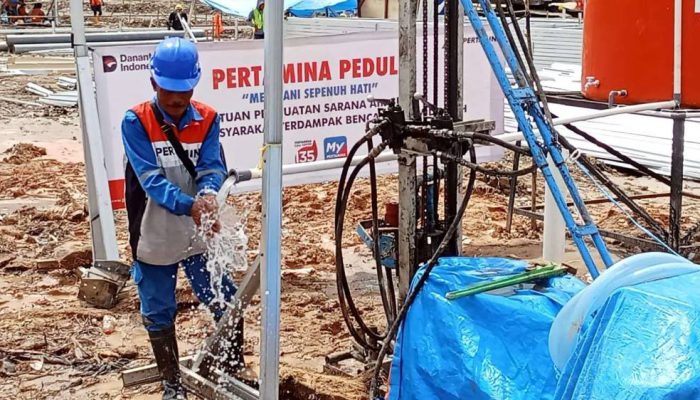 Pertamina dan Elnusa Bangun Sumur Air Bersih untuk Warga Terdampak Bencana